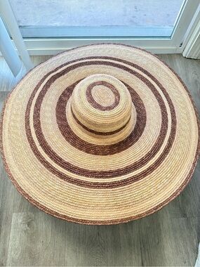 san diego hat company on holiday oversized striped wide brim straw sun hat NEW